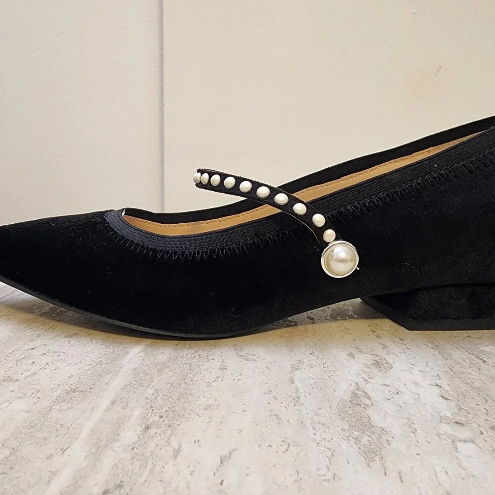 Piso Mary Jane Flat velvet - B020 - Picture 4 of 11